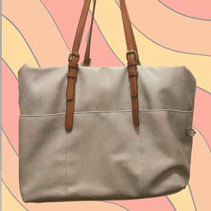 Blue/Gray Weekend Tote Bag with Buckle Straps XL